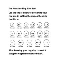 Printable Ring Sizer - Size This Ring
